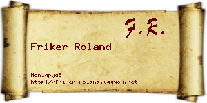 Friker Roland névjegykártya